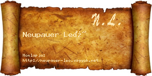 Neupauer Leó névjegykártya